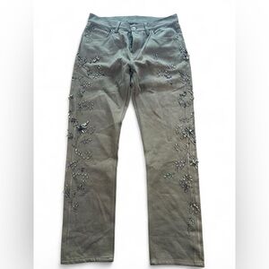 Ralph Lauren Purple Label Embellished 750 Straight Ankle Jeans Size 30.5x27.5